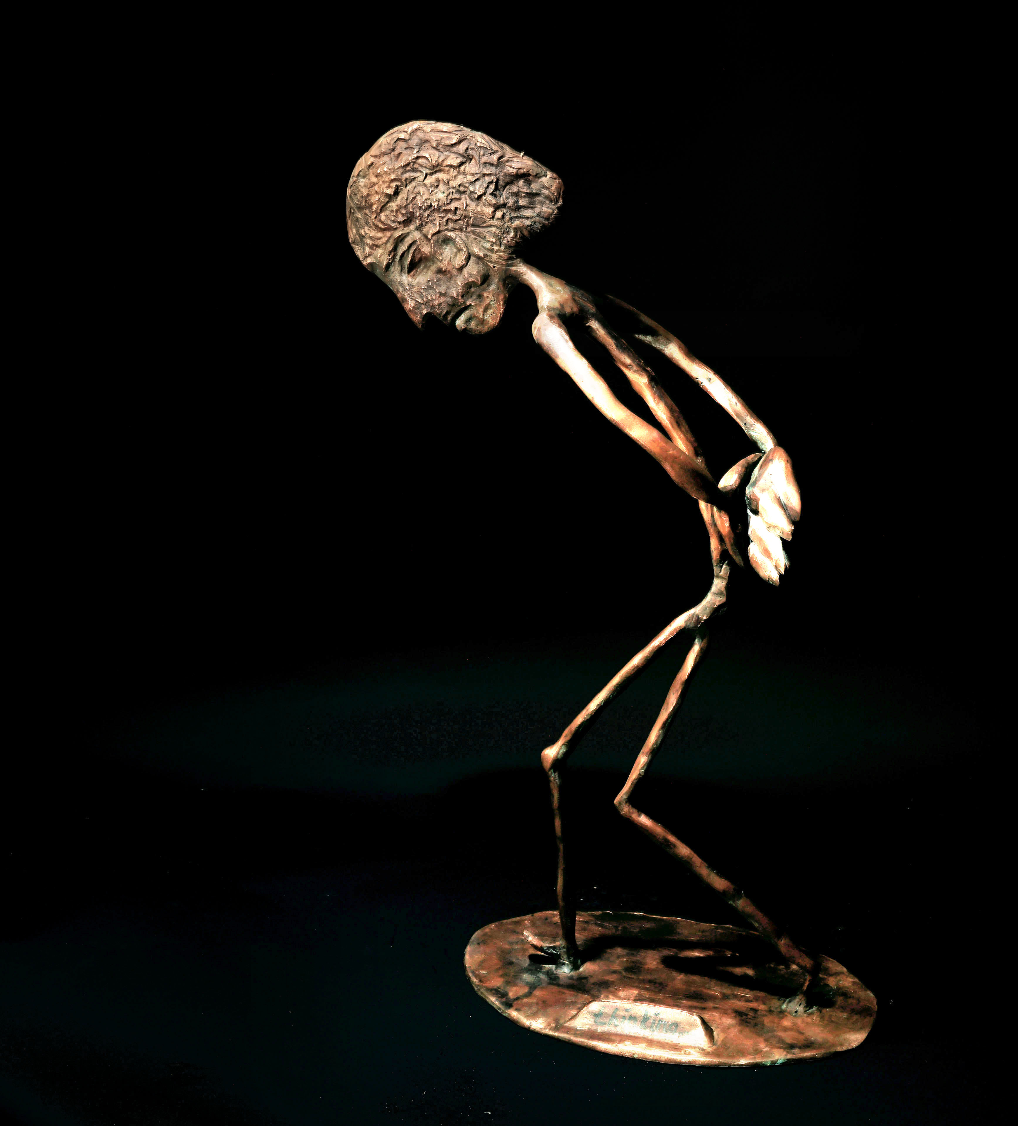 thinking sculpture en bronze